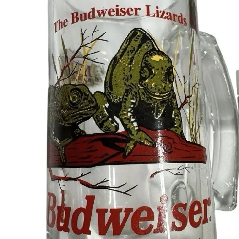 Vintage 1998 Budweiser Frogs Beer Mug Glass Stein Bud Weis Er Collectible 12 oz
